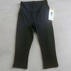 Skechers GO WALK Black High Waisted Capri Leggings with Pockets NWT Size S